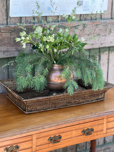 Flared Rattan Tray