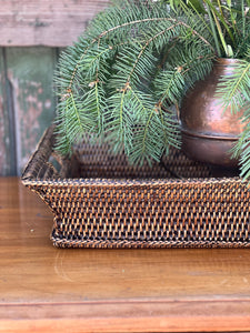 Flared Rattan Tray