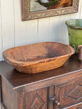Load image into Gallery viewer, Vintage Hand Carved Wooden Dough Bowl
