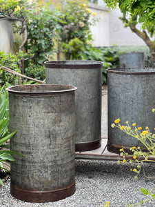 Large Zinc Drum Planter