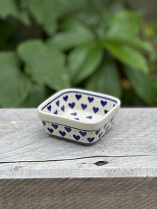 Polishware Small Square Dish 'Hearts'