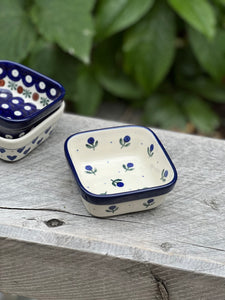 Polishware Small Square Dish 'Blueberry'