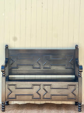 Load image into Gallery viewer, Antique Dark Wooden Settle
