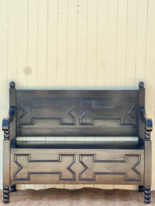 Antique Dark Wooden Settle