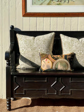 Load image into Gallery viewer, Antique Dark Wooden Settle
