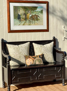 Antique Dark Wooden Settle