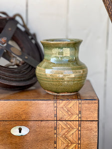 Small Olive Studio Pottery Vase