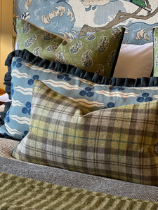 Sanderson Fenton Caraway Wool Check Cushion