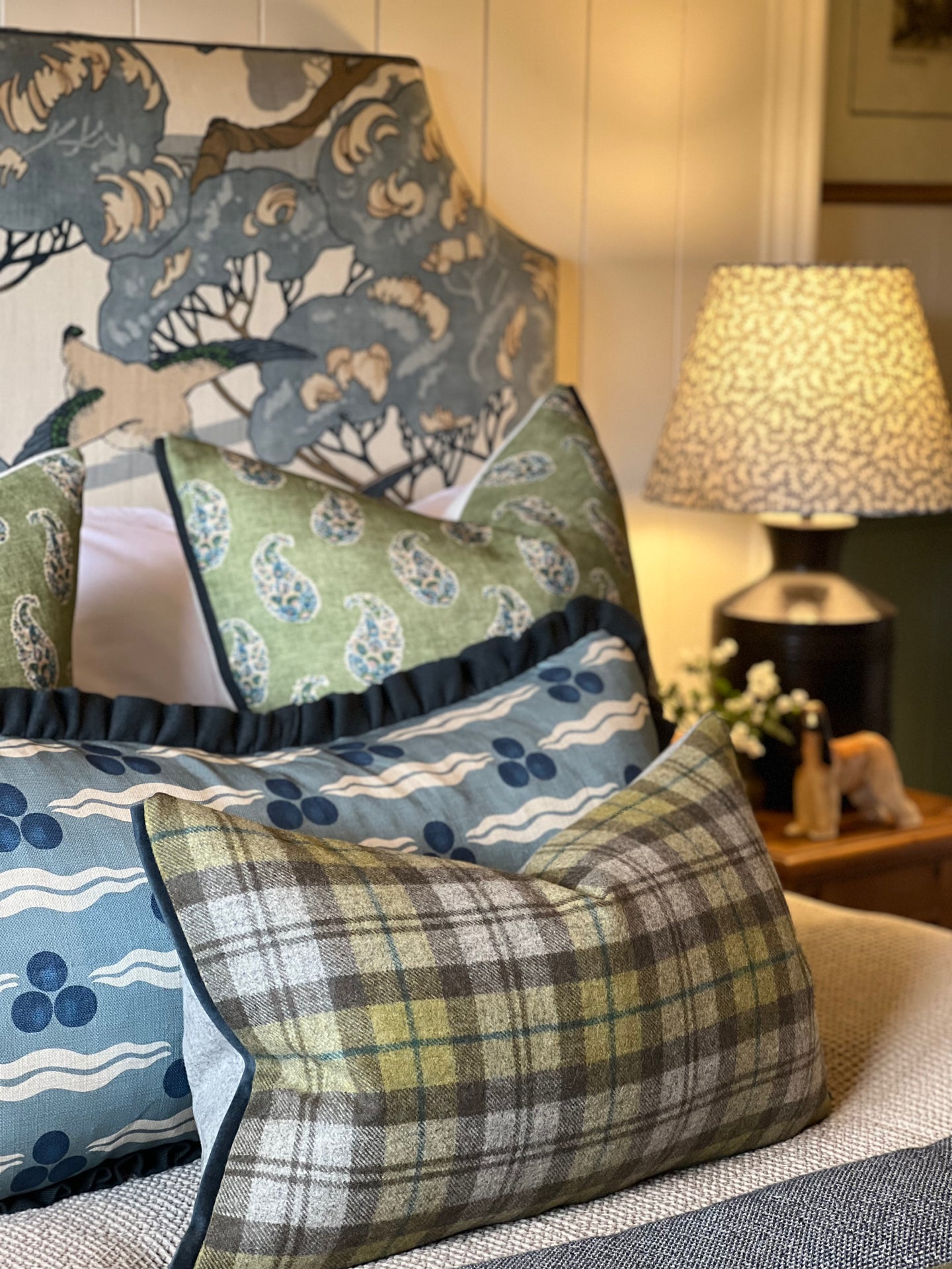 Sanderson Fenton Caraway Wool Check Cushion