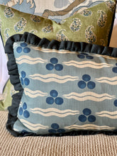 Load image into Gallery viewer, Ottoline Chintamani Antique Blue Ruffle Bolster
