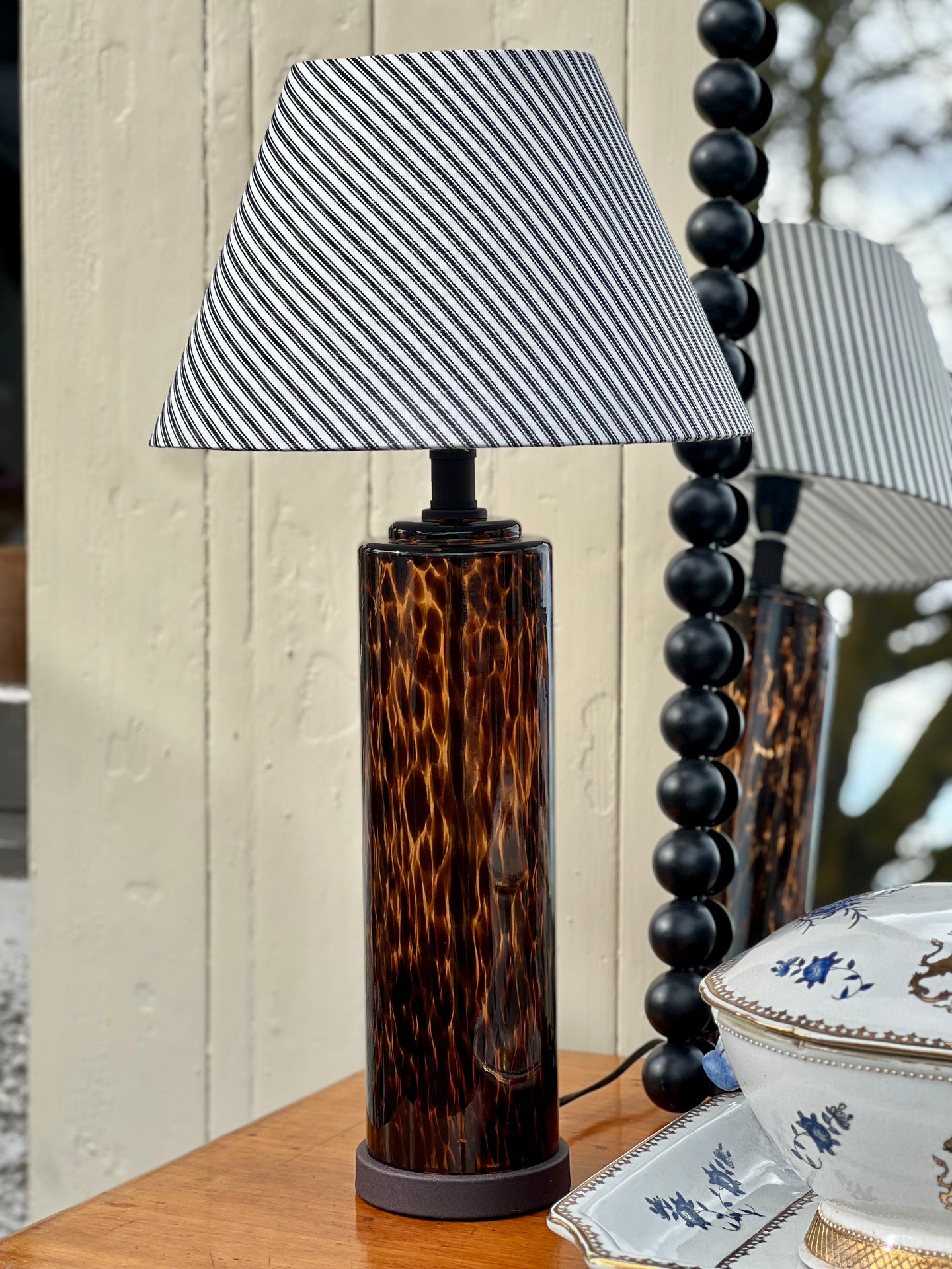 Ebony Ticking Lamp Shade