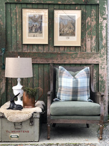Rattan Armchair with Canvas Cushions