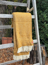 Load image into Gallery viewer, Klippan 'Chevron' Caramel Wool Throw
