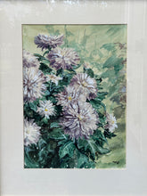 Load image into Gallery viewer, 'Lilac Chrysanthemums' Original Framed Signed Watercolour
