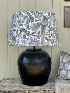 Round Bronzed Hammered Lamp