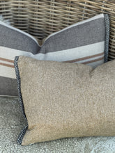 Load image into Gallery viewer, Waterloo Charcoal Wool/Linen Stripe Cushion
