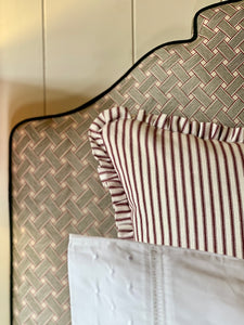 Brick Ticking Ruffle Euro Cushion