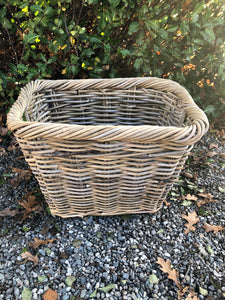 Small Rolled Top Cane Basket