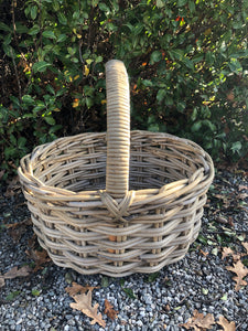 Large Weave Round Cane Basket with Handle