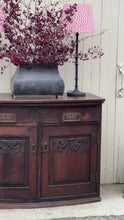 Load and play video in Gallery viewer, Antique Bow Front Dark Oak Sideboard
