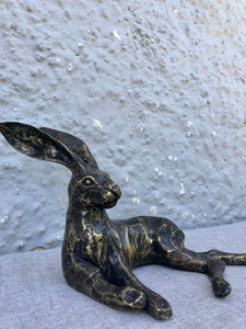Large Brass Hare - Ears Back