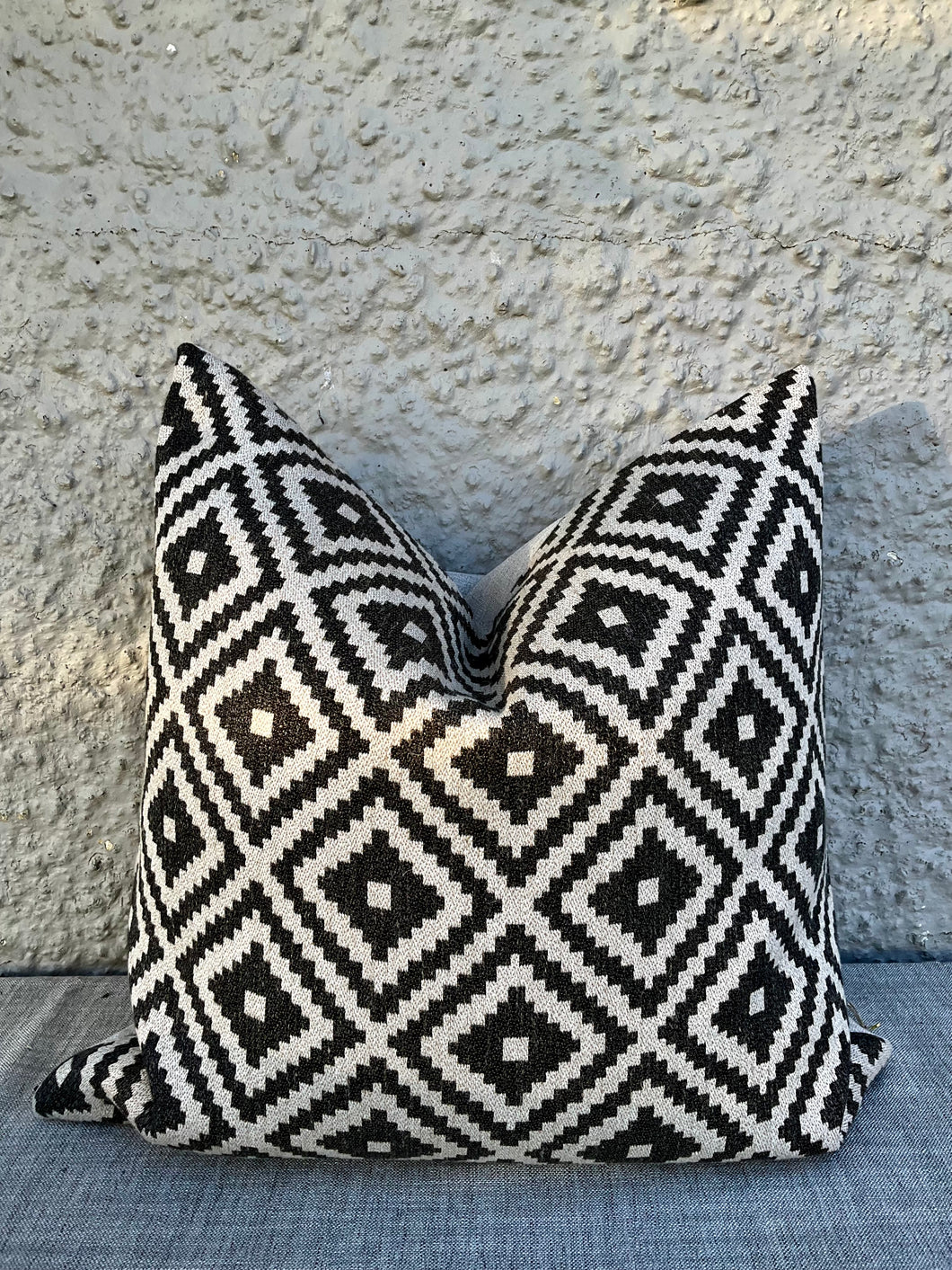 Patterned Charcoal Cushion