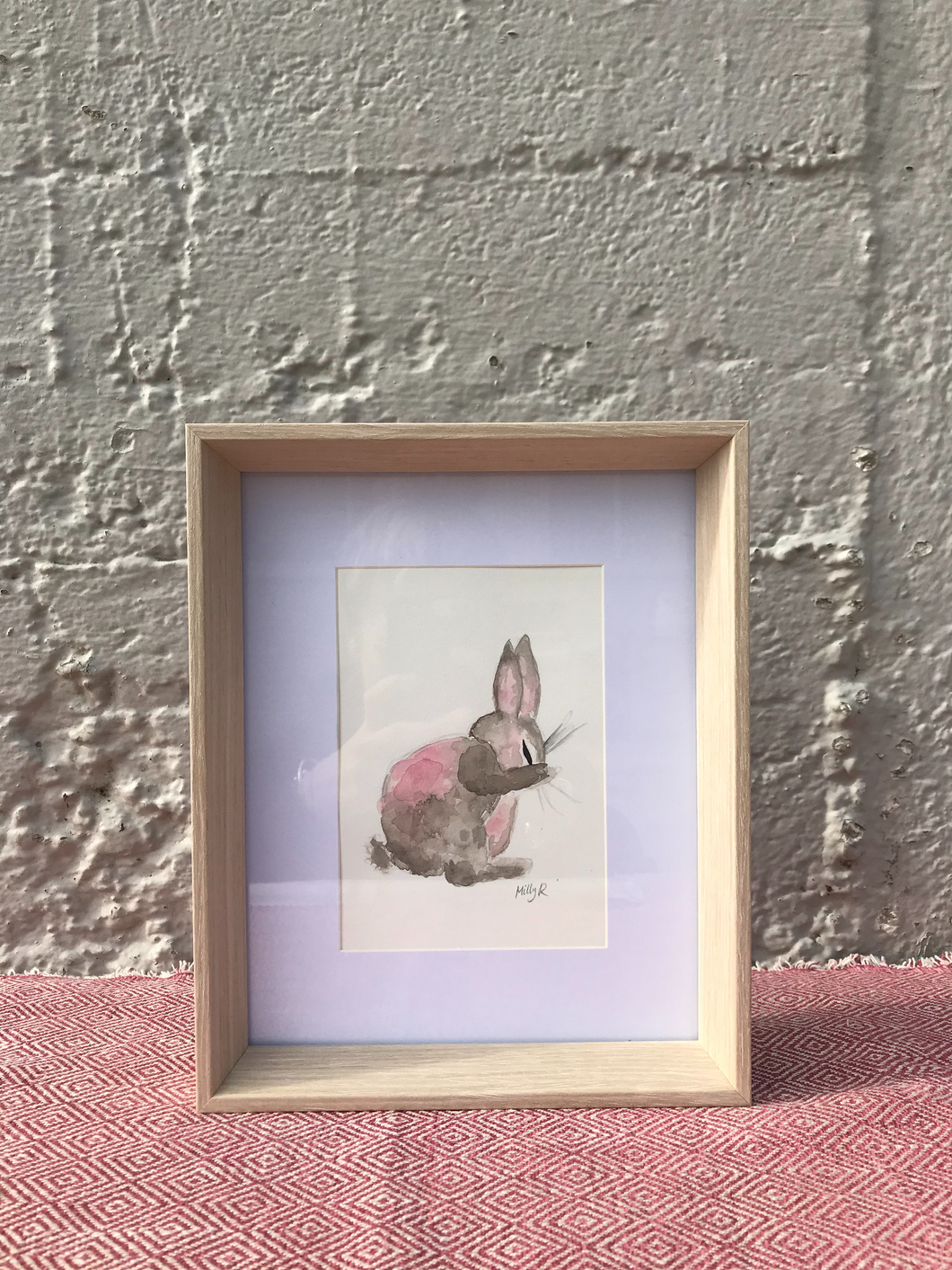 Original Framed Watercolour Bunny