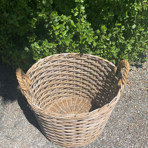 Large Rope Handle Large Weave Round Cane Basket